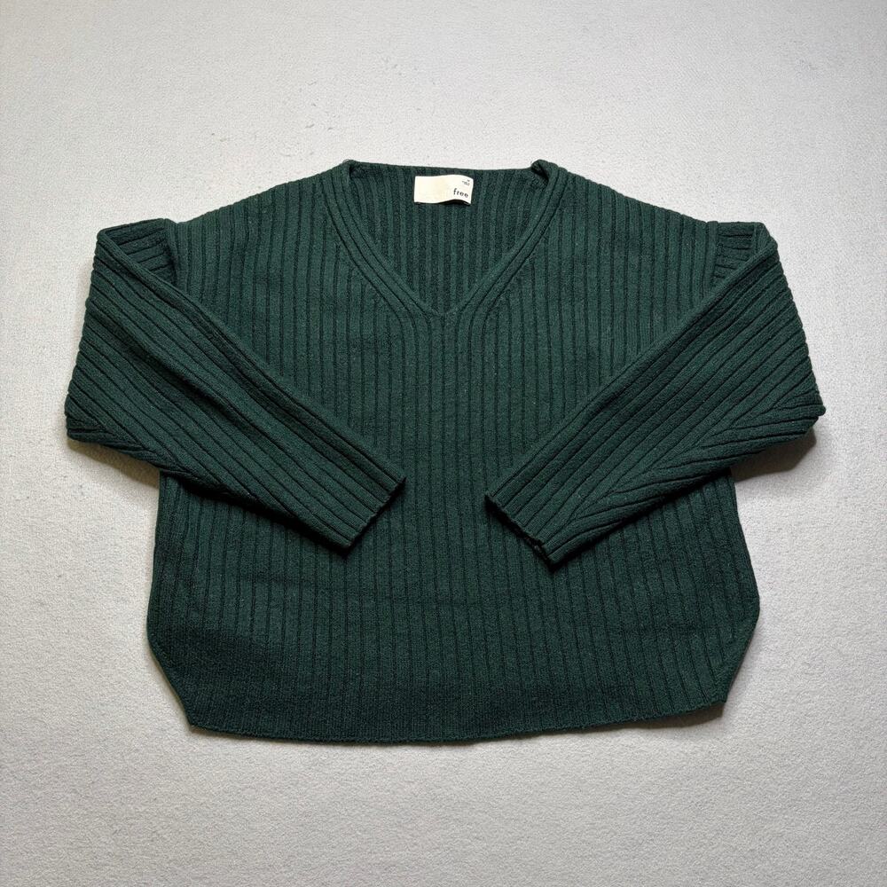 Wilfred Dark Green Ribbed V-Neck Sweater